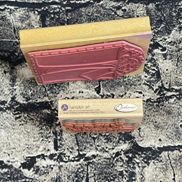 The Stamp Pad Co. & Hampton Art Large Gift Box Lid Ribbon Rubber Stamp - Picture 4 of 8